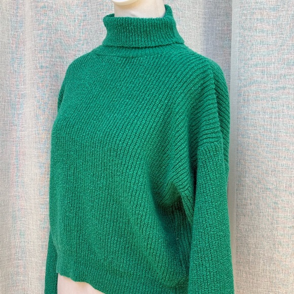 1990 David Brett bright green turtleneck sweater - Picture 5 of 7